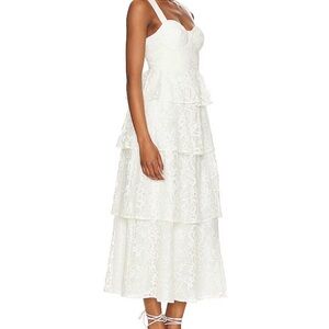 NWT Yumi Kim Cream Lace Tiered Midi Dress